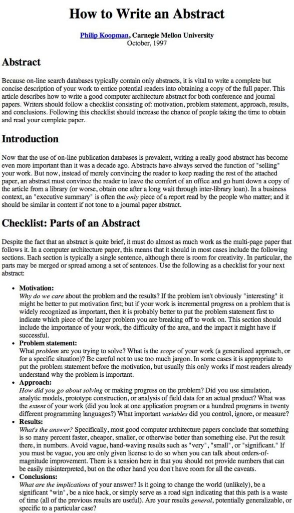 How To Write An Abstract For A Research Paper